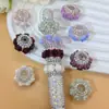 Cuentas de flor de rosa con gradiente multicolor transfronterizo, diamantes, con agujero pasante, accesorios para bolígrafo de cuentas DIY, cadena para teléfono móvil, llavero, cadena para bolso