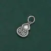 Plata de Ley S925 Colgante de Calabaza con Carácter de Fortuna Estilo Chino Accesorios de Caracteres Colgante para Pulsera Cadena de Cuentas DIY Accesorios de Joyería