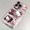 Funda para teléfono móvil Hello Kitty Cat Adecuada para Apple 11/12/13/14/15 Transparente Iphone16Promax Funda Espacial