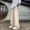 Nuevos Pantalones con Hebilla Estilo Chino Nacional para Hombre, Nuevo Verano de Gama Alta, Holgados, Rectos, Pierna Ancha, Casuales, Largos