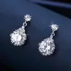 Europa y Estados Unidos venta caliente cobre moda aretes creativos Diamante Rosa Aretes principales aretes de temperamento para mujer venta directa de fabricantes