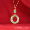 Atacado do Fabricante Pingente de Colar com Pingente de Pedra Natural Jade de Xinjiang Seda Dourada Jade Aventurina Fivela de Princesa Joias