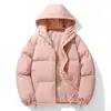 Jaqueta de Algodão com Penas Nova de Inverno Masculina, Casaco de Algodão Plus Size Solto Estilo Hong Kong, Jaqueta Puffer Juvenil com Capuz