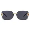 Gafas de Sol Europeas y Americanas Sin Montura Estilizadas y de Gama Alta Moda Retro de Celebridad de Internet Transfronteriza
