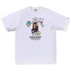 Camiseta de manga corta de la marca japonesa de moda BAPE, peso pesado de verano 240g algodón puro, camuflaje de cabeza de mono, tiburón mono, venta al por mayor transfronteriza