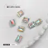 Joias para Unhas Artísticas de Açúcar Rochoso Diamantado Retangular Ângulo Reto Fundo Pontiagudo Diamante Quadrado Cubo de Gelo de Açúcar Pedras Strass para Unhas de Vidro Atacado Strass de Cristal