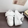Tênis Dad Estilo Wasteland Altura Aumentada Versátil para Mulheres Tênis de Cano Baixo Tendência Esportivos Casuais Sapatos Brancos para Casal