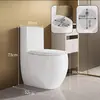 Modelo Doméstico 52cm Apartamento Pequeño Inodoro de Descarga Directa Descarga Trasera Inodoro Doméstico Desplazamiento Izquierdo y Derecho Inodoro de Descarga Trasera