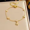 Acero Inoxidable Chapado en Oro Estrella de Cinco Puntas Accesorios Cadena Colgante Joyería Versátil Pulsera Moda Personalizada Joyería Incrustada con Diamantes Joyería para Manos