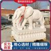 Talla de piedra Elefante par de estatuas de piedra de mármol blanco par de estatuas de piedra de piedra azul roja puesta de sol casa hotel villa entrada estatua de piedra adornos