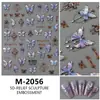 Nueva manicura primaveral colorida con pequeñas flores silvestres, pegatinas de manicura con relieve, pintura al óleo romántica, pegatinas frescas, sencillas y bonitas para uñas.