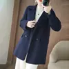 Nuevo Estilo Otoño e Invierno 2026 Abrigo de Doble Cara 100% Lana Pura para Mujer, de Longitud Media, Estilo Coreano, Cuello de Solapa, Chaqueta Moderna Versátil