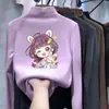 Y2526# Camiseta de cuello semi-alto para niñas con forro polar de terciopelo alemán para debajo de la ropa otoño e invierno dentro de camiseta de manga larga para niños primavera y otoño