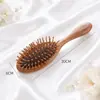 Peine de Sándalo Natural de Dragón y Fénix, Peine Masajeador con Cojín de Aire, Peine Masajeador Grabable, Peine con Cojín de Aire para Cuidado y Nutrición del Cabello