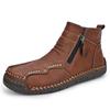 Explosiones Transfronterizas Botas de Cuero para Hombre Otoño e Invierno Nuevas Tallas Grandes Botines de Caña Alta Forrados de Felpa Botas de Nieve Cálidas Estilo Británico Botas Martin