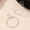 Brincos Circulares Geométricos Simples da Moda Coreana para o Dia a Dia Femininos Estilo Celebridade da Internet Ins Nicho Elegantes Versáteis Redondos