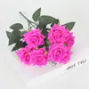 Nuevas 7 Canciones del Mar Manojos de Cuernos de Rosa Decoración Romántica de Paisaje para Bodas en Casa Flores Artificiales Al por Mayor