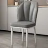 Cadeira de jantar moderna minimalista de luxo leve com moldura branca para uso doméstico, cadeira de restaurante, aquisição de hotel, com assento espessado para conforto de longo prazo e encosto confortável