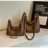 Bolso de Mujer Transfronterizo 2024 Nueva Moda Bolso Tote de Cara Suave Gran Capacidad Casual Bolso Cruzado Retro Color Sólido Bolso de Hombro
