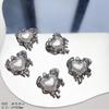 Colgante de corazón con lazo de diamantes de imitación brillantes que conserva el color de Fairy Girl, hecho con cuentas, material de bricolaje