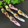 Pájaro de espuma de imitación de color café real, pájaro de simulación artesanal para jardín, encuadernación floral, pájaro de plumas de colores, decoración DIY