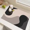 Serie Simple Moderna Esterilla Absorbente Drenante de Barro Diatomeas Cocina Estufa Encimera Fregadero Lavado de Platos Antideslizante Sin Lavado Posavasos