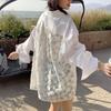 Shanli Dadi Sentido del Diseño Encaje Puntadas Camisa Blanca para Mujer Primavera Nicho Chic Ancho de Camisa