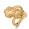Joyería bañada en oro cobre joyería de oro arena joyería de bestia divina anillo valiente anillo abierto para dedo valiente anillo de boda bañado en oro