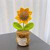 Flor de Vaso Mini Amor Tecida à Mão Transfronteiriça Crochê de Lã Acabado Decoração de Escritório Acessórios de Carro