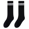 Calcetines para Niñas Primavera y Verano Rayas Finas Malla de Dos Barras Calcetines hasta la Pantorrilla Calcetines de Baile para Niñas Calcetines Negros y Blancos para Estudiantes