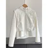 2026 nuevo estilo chaqueta deportiva y de ocio de imitación de dos piezas abrigo corto sudadera con capucha de cremallera cárdigan corto venta al por mayor H03BW082