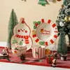 Conjunto de tigela e prato estilo cartoon em relevo de árvore de Natal e homem de gengibre, louça de cerâmica de Natal, de alta qualidade e esteticamente agradável, adequado para uso doméstico