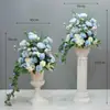 Decoração de Casamento Coluna Romana Adereços de Casamento Vitrine Flores Artificiais Enfeites Vasos de Flores Marcadores de Estrada Flores Cerimônia de Abertura Plástico