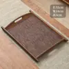 Bandeja Ovalada Marrón Plus para Manteles Individuales para Taza de Agua Doméstica Bandeja de Bambú Bandeja para Comidas Chinas Bocadillos Cuenco para Frutas Secas