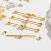 Nuevo Piercing Barra Gruesa 1.2mm Tornillo de Doble Cabeza Europeo y Americano Coreano Amor Cruz Perforación Puente de Oreja Moda Uña Hueso de Oreja