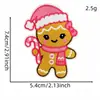 Tecido Rosa para Bordado de Natal Patch Homem de Gengibre Rena Decoração de Roupas Patch Bordado Computadorizado Atacado Adesivo Termofusível
