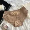 Flores Florecientes~Bragas de Satén y Encaje Estilo Francés de Lujo Ligero, Pantalones Cortos para Mujer Sexy y Atractivos con Aberturas, de Cintura Media y Ajustados a la Cadera