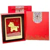 Oro Puro 999 Trae Riqueza Instantánea Exhibidor Nuevo Estilo Chino Conjunto Regalo de Negocios Marco de Fotos para el Hogar Adorno de Regalo
