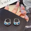Diseño de nicho de Corea del Sur hebilla redonda de metal para oreja nuevo estilo para mujer estilo frío pequeña cesta pendientes retro joyería para oreja