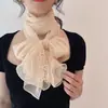 Lenço de Seda Ultra Macio com Borda de Renda e Alta Densidade para Mulheres, Liso e Leve, Lenço de Gaze para Viagem de Verão, Xale Elegante