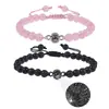 Pulsera Proyectora 100 Idiomas Europa y América Transfronteriza Te Amo Piedra Volcánica de 6 mm Turquesa Blanca Pulsera de Pareja