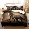 Ropa de cama estampada de animales caballo 3D de tres piezas transfronteriza Amazon Europa y Estados Unidos comercio exterior venta caliente a mapa