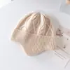 Gorro de Cachemira para Niños de Invierno Grueso Cálido Protección para Orejas Gorro de Punto Gorro de Lana Cálido a Prueba de Frío
