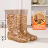Sapatos Aquáticos, Galochas, Galochas de Cano Alto para Adultas, Botas Aquáticas, Forradas com Lã, Quentes, Modernas, Antiderrapantes, Sapatos de Trabalho Impermeáveis, Botas Longas com Algodão Adicional