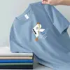Camiseta de Manga Corta para Hombre Transfronteriza 2026 Nuevo Estilo Camiseta de Ropa de Manga Media con Estampado de Letras Verano Moderna Holgada