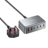 Cargador de Escritorio Nuevo de 120W 4C2A Cargador de Nitruro de Galio Pd 120W Popular Transfronterizo Adaptador de Escritorio de 6 Puertos