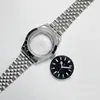 Caixa de relógio com vidro de safira, pulseira de três elos/cinco elos, compatível com movimento 8215/1612, conjunto completo de acessórios para relógio