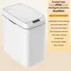 Bote de basura de alta gama sin contacto para uso doméstico, bote de basura inteligente cuadrado de apertura estrecha con sensor para baño