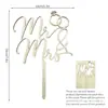 Propuesta de Matrimonio de Pareja Transfronteriza Pastel para Futura Esposa Decoración Pastel Brillo Dorado Acrílico Topper para Pastel Mr&Mrs