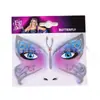 Pegatinas de Tatuaje de Halloween para Cara, Cejas y Ojos, Pegatinas de Tatuaje Temporales para Maquillaje, Decoración Facial, Pegatinas de Tatuaje con Purpurina